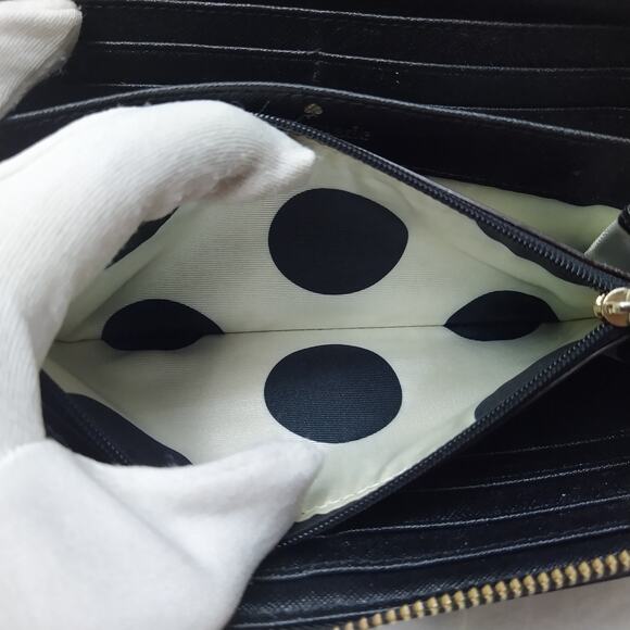 Kate Spade New York Black Leather Zip Around Credit Card Wallet - $178 - Picture 16 of 16